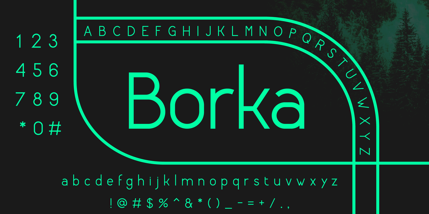 Beispiel einer Borka-Schriftart